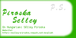 piroska selley business card